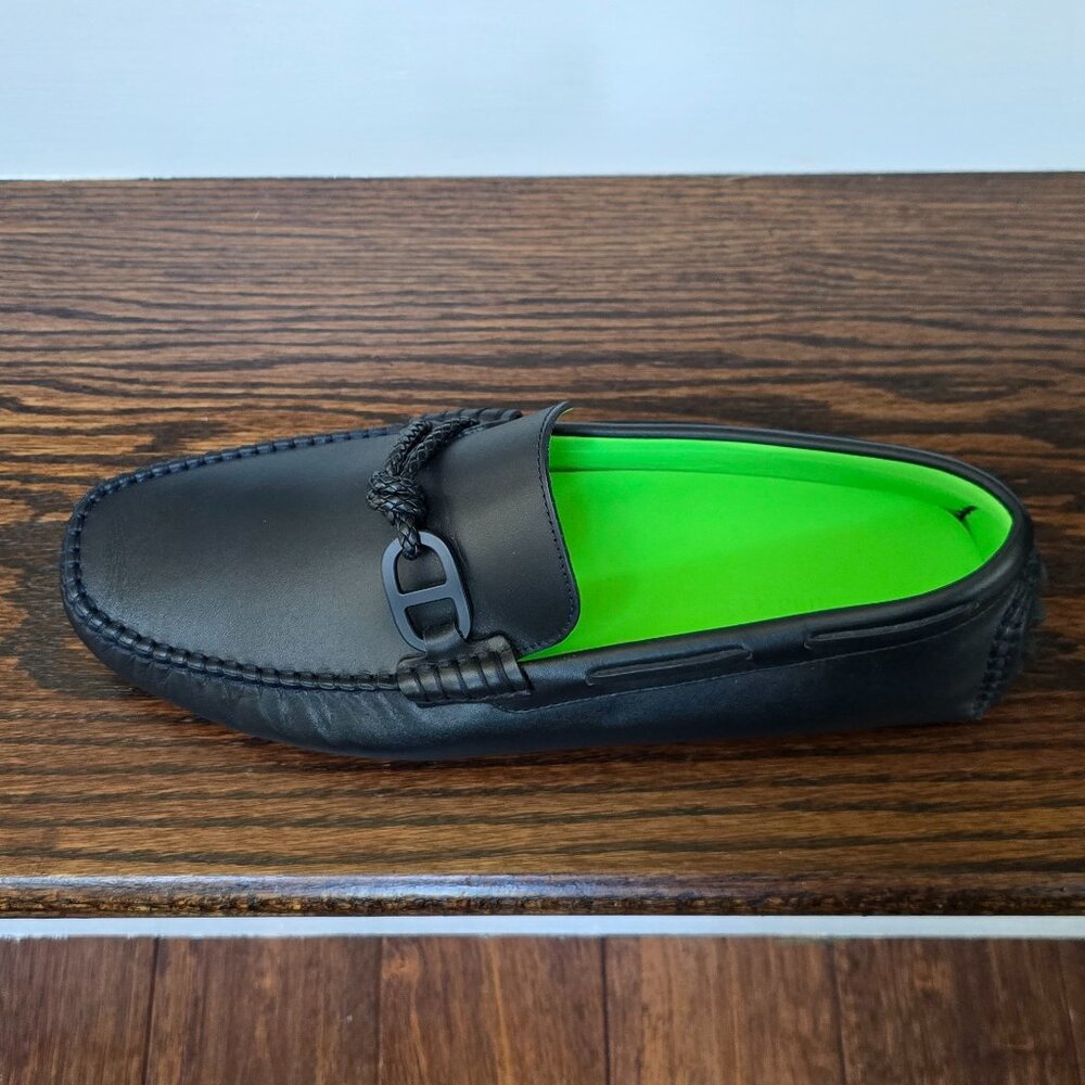 Hermes • Alessandro Black Leather Slip On Driving Loafers